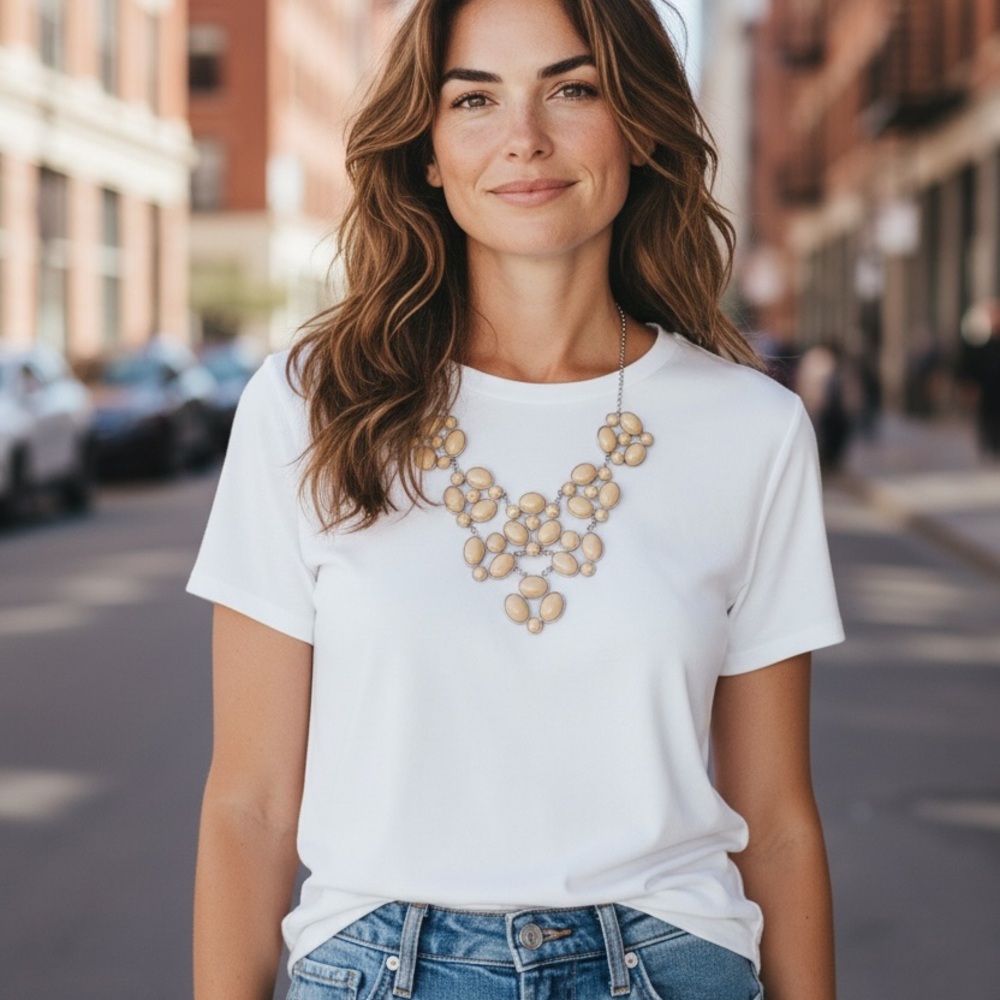Bohemian Banquet Yellow Necklace – Gold Tone Bubble Statement Bib Necklace